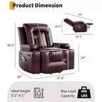 Fauteuil inclinable électrique avec fonction massage et chauffage pour personnes âgées