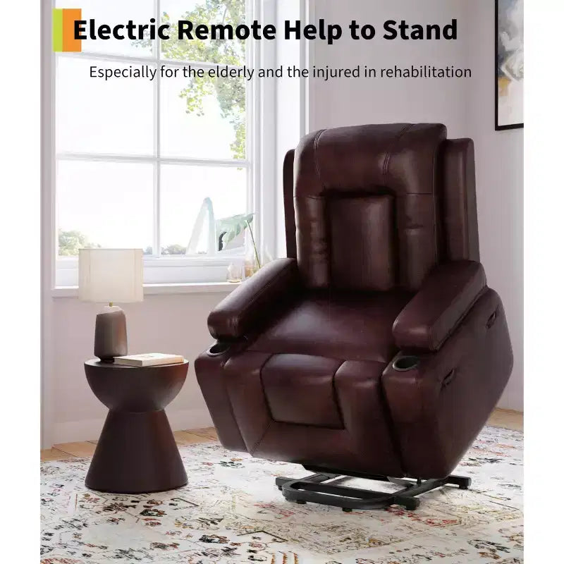 Fauteuil inclinable électrique avec fonction massage et chauffage pour personnes âgées