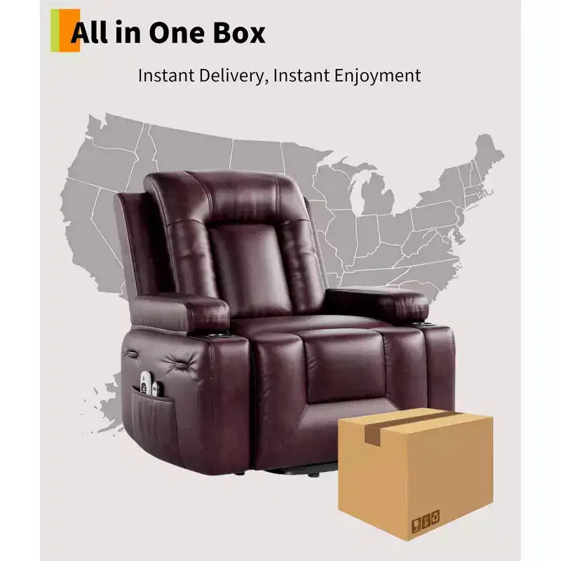 Fauteuil inclinable électrique avec fonction massage et chauffage pour personnes âgées