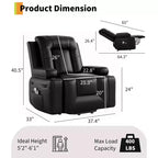 Fauteuil inclinable électrique avec fonction massage et chauffage pour personnes âgées
