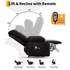 Fauteuil inclinable électrique avec fonction massage et chauffage pour personnes âgées