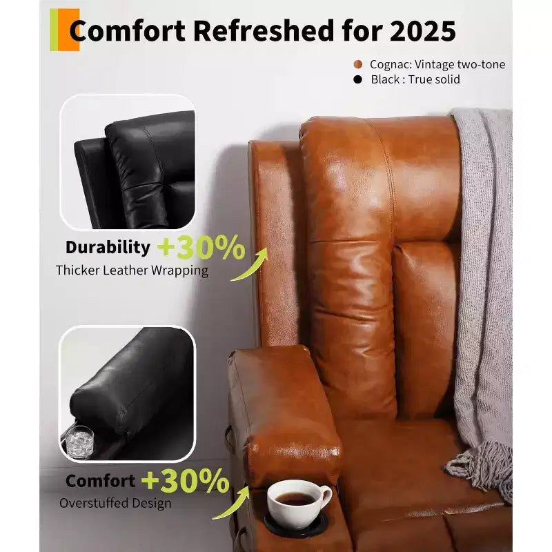 Fauteuil inclinable électrique avec fonction massage et chauffage pour personnes âgées