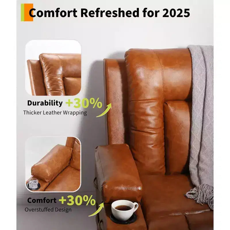 Fauteuil inclinable électrique avec fonction massage et chauffage pour personnes âgées