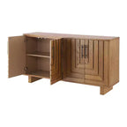 Buffet en bois style milieu du siècle, meuble de rangement