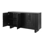 Buffet en bois style milieu du siècle, meuble de rangement