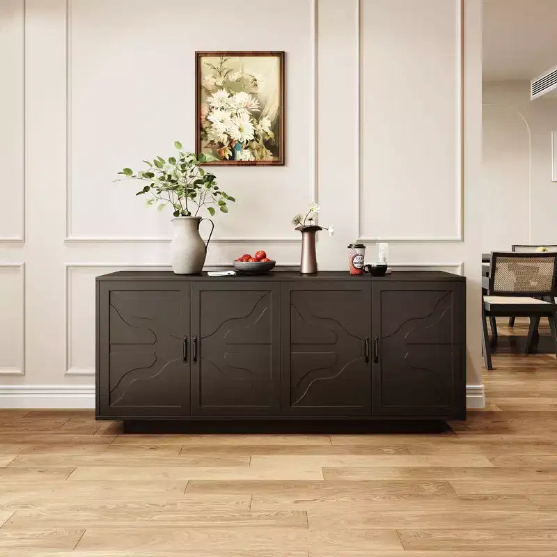 Buffet en bois style milieu du siècle, meuble de rangement