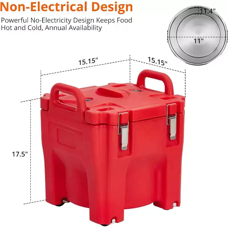 Conteneur Alimentaire Isotherme 22 pintes Empilable avec Cuillère et Roues
