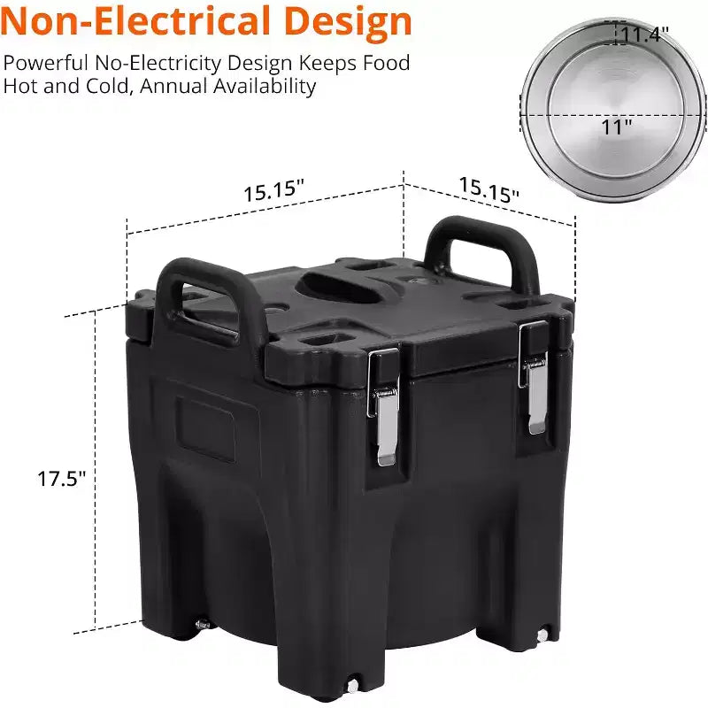 Conteneur Alimentaire Isotherme 22 pintes Empilable avec Cuillère et Roues