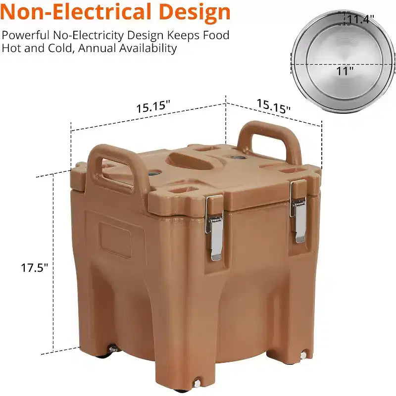 Conteneur Alimentaire Isotherme 22 pintes Empilable avec Cuillère et Roues
