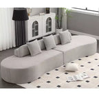 Canapé incurvé moderne en tissu éponge de 331,47 cm (130,5 po) pour 4 personnes avec 3 oreillers