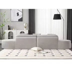 Canapé incurvé moderne en tissu éponge de 331,47 cm (130,5 po) pour 4 personnes avec 3 oreillers