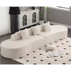 Canapé incurvé moderne en tissu éponge de 331,47 cm (130,5 po) pour 4 personnes avec 3 oreillers