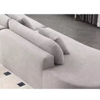 Canapé incurvé moderne en tissu éponge de 331,47 cm (130,5 po) pour 4 personnes avec 3 oreillers