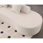 Canapé incurvé moderne en tissu éponge de 331,47 cm (130,5 po) pour 4 personnes avec 3 oreillers