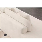 Canapé incurvé moderne en tissu éponge de 331,47 cm (130,5 po) pour 4 personnes avec 3 oreillers