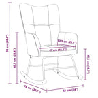 Fauteuil à bascule d'appoint avec siège rembourré pour salon en velours – Gris foncé Sans repose-pieds