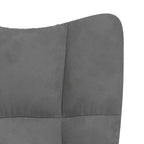 Fauteuil à bascule d'appoint avec siège rembourré pour salon en velours – Gris foncé Sans repose-pieds