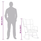 Fauteuil à bascule d'appoint avec siège rembourré pour salon en velours – Gris foncé Sans repose-pieds