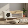 Wood Color Particleboard Cat Litter Cabinet-Coffee Table