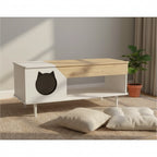 Wood Color Particleboard Cat Litter Cabinet-Coffee Table