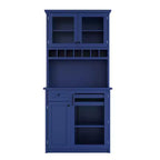 Armoire de garde-manger de cuisine de 75 po de hauteur avec portes vitrées