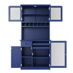 Armoire de garde-manger de cuisine de 75 po de hauteur avec portes vitrées