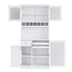 Armoire de garde-manger de cuisine de 75 po de hauteur avec portes vitrées