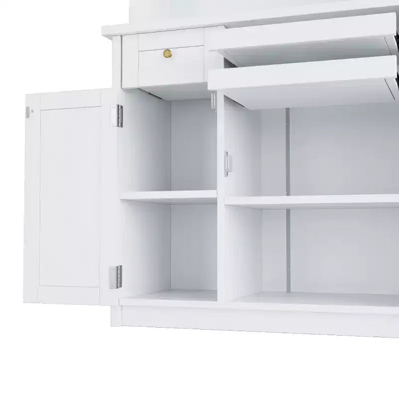 Armoire de garde-manger de cuisine de 75 po de hauteur avec portes vitrées