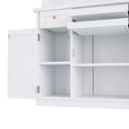 Armoire de garde-manger de cuisine de 75 po de hauteur avec portes vitrées