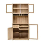 Armoire de garde-manger de cuisine de 75 po de hauteur avec portes vitrées