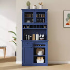 Armoire de garde-manger de cuisine de 75 po de hauteur avec portes vitrées