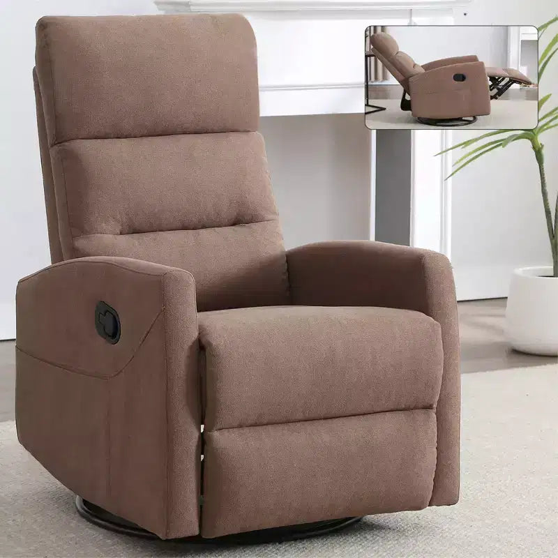 Fauteuil inclinable berçant pivotant à 360°, fauteuil d'appoint en tissu rembourré