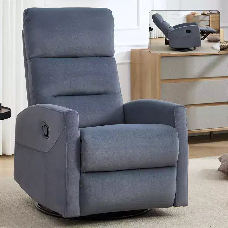 Fauteuil inclinable berçant pivotant à 360°, fauteuil d'appoint en tissu rembourré
