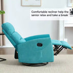 Fauteuil inclinable berçant pivotant à 360°, fauteuil d'appoint en tissu rembourré