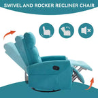 Fauteuil inclinable berçant pivotant à 360°, fauteuil d'appoint en tissu rembourré