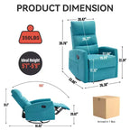 Fauteuil inclinable berçant pivotant à 360°, fauteuil d'appoint en tissu rembourré
