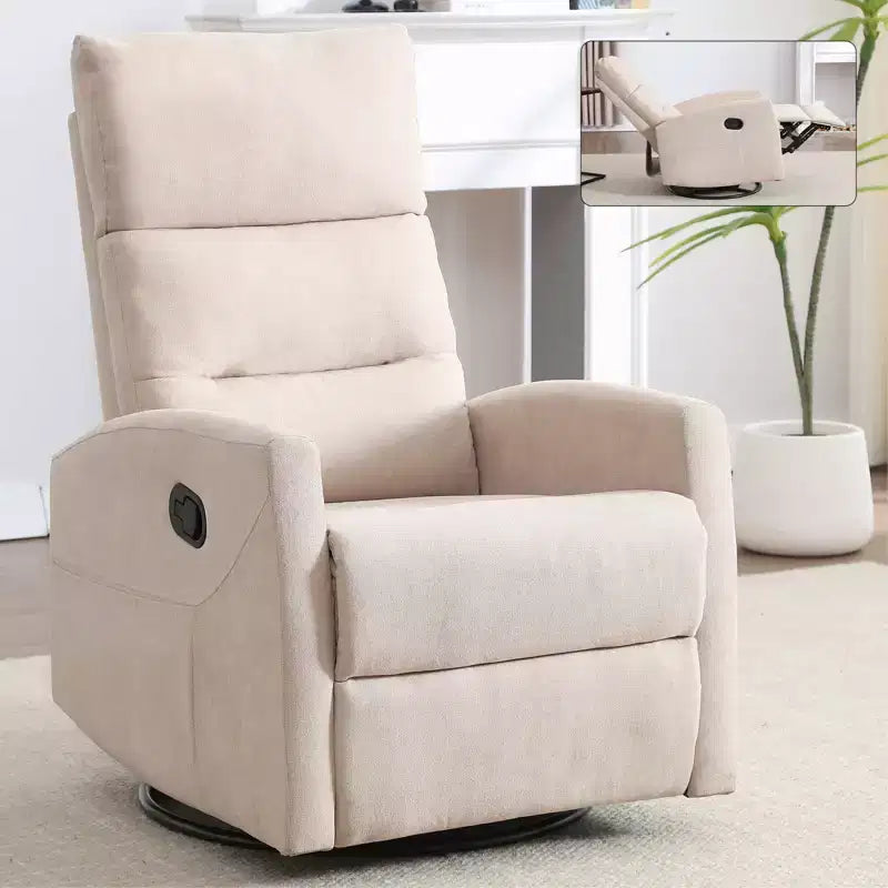 Fauteuil inclinable berçant pivotant à 360°, fauteuil d'appoint en tissu rembourré