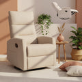 Manual Recliner Chair with Rocker and Swivel in Fabric, Upholstered Accent Chair for Living Room