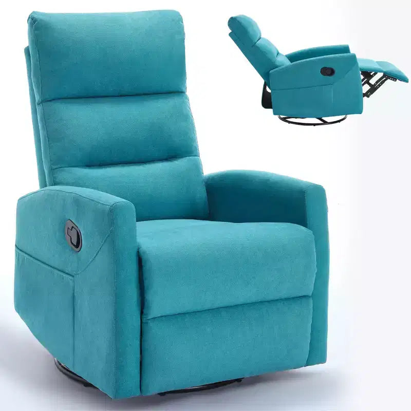 Fauteuil inclinable berçant pivotant à 360°, fauteuil d'appoint en tissu rembourré