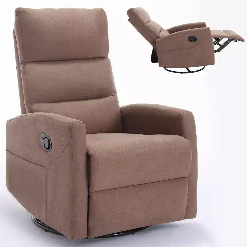 Fauteuil inclinable berçant pivotant à 360°, fauteuil d'appoint en tissu rembourré