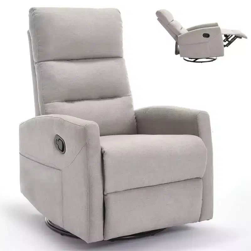 Fauteuil inclinable berçant pivotant à 360°, fauteuil d'appoint en tissu rembourré