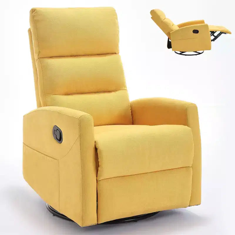 Fauteuil inclinable berçant pivotant à 360°, fauteuil d'appoint en tissu rembourré
