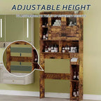 Meuble de rangement WC avec étagères réglables et portes vitrées