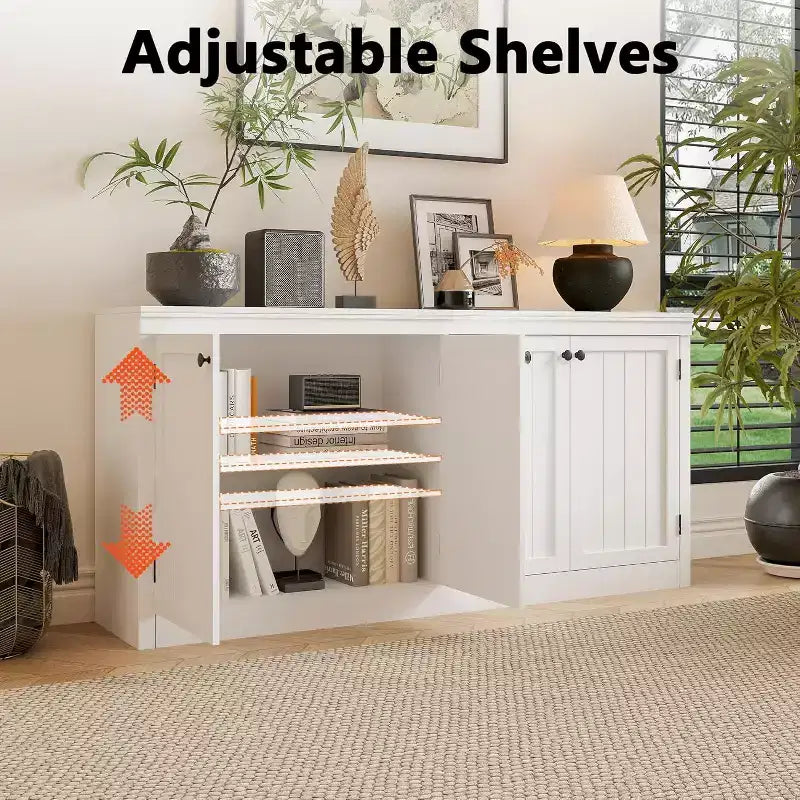 Meuble buffet 4 portes avec rangement, Bahut anti-basculement pour salle à manger, cuisine ou bureau