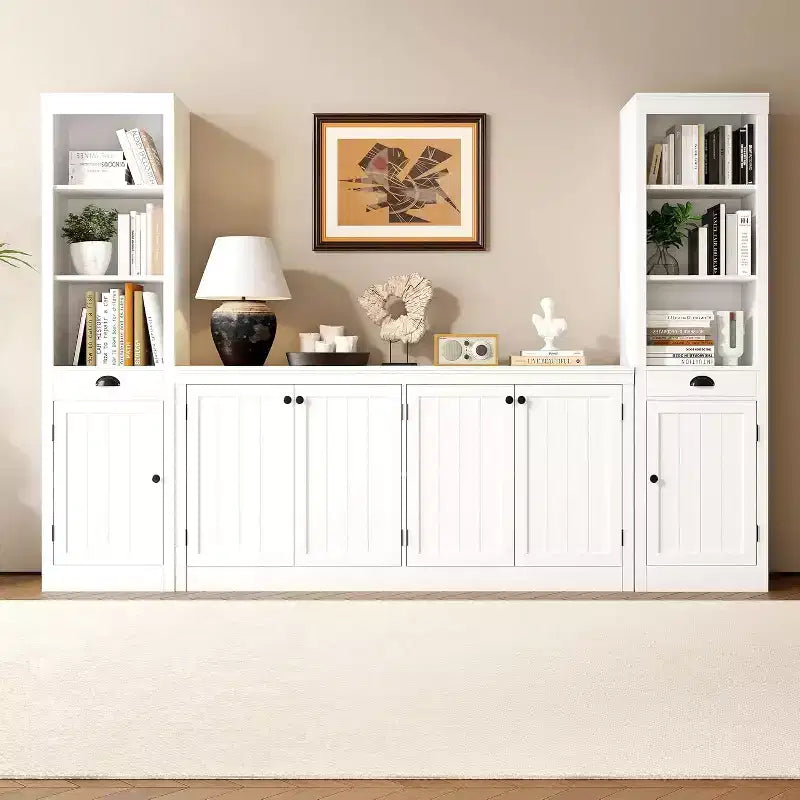 Meuble buffet 4 portes avec rangement, Bahut anti-basculement pour salle à manger, cuisine ou bureau