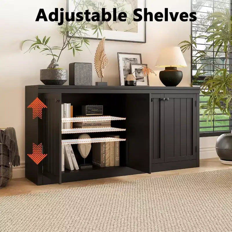Meuble buffet 4 portes avec rangement, Bahut anti-basculement pour salle à manger, cuisine ou bureau