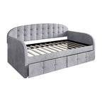Lit de repos double en velours avec rangement