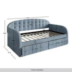 Lit de repos double en velours avec rangement