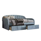 Lit de repos double en velours avec rangement