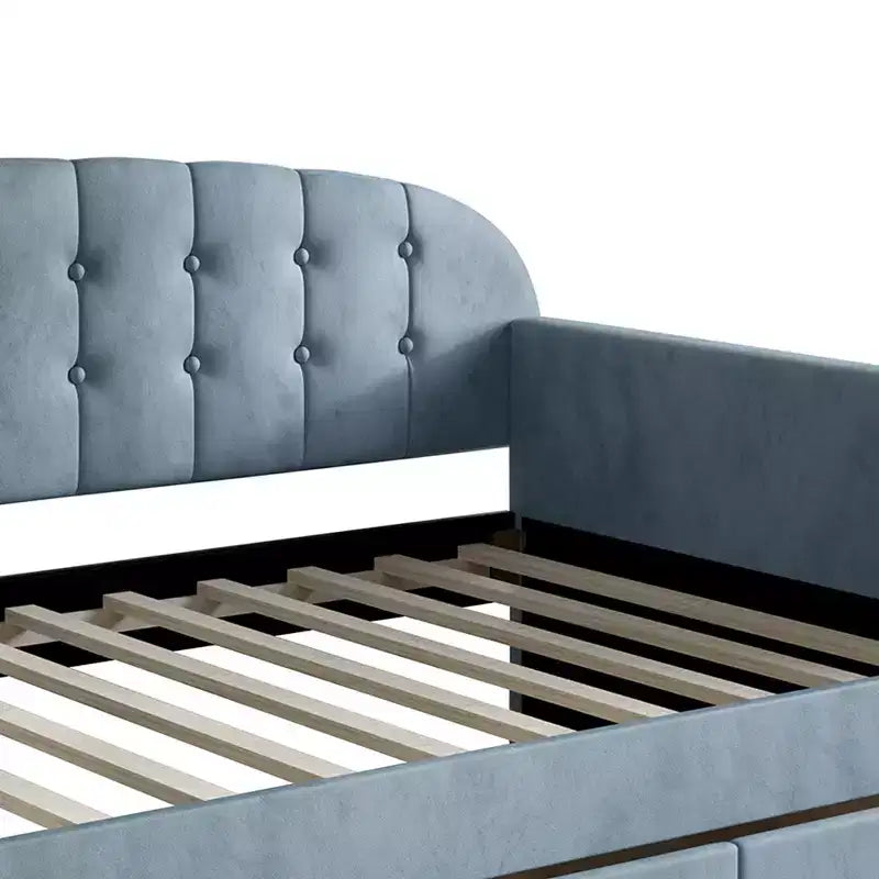 Lit de repos double en velours avec rangement
